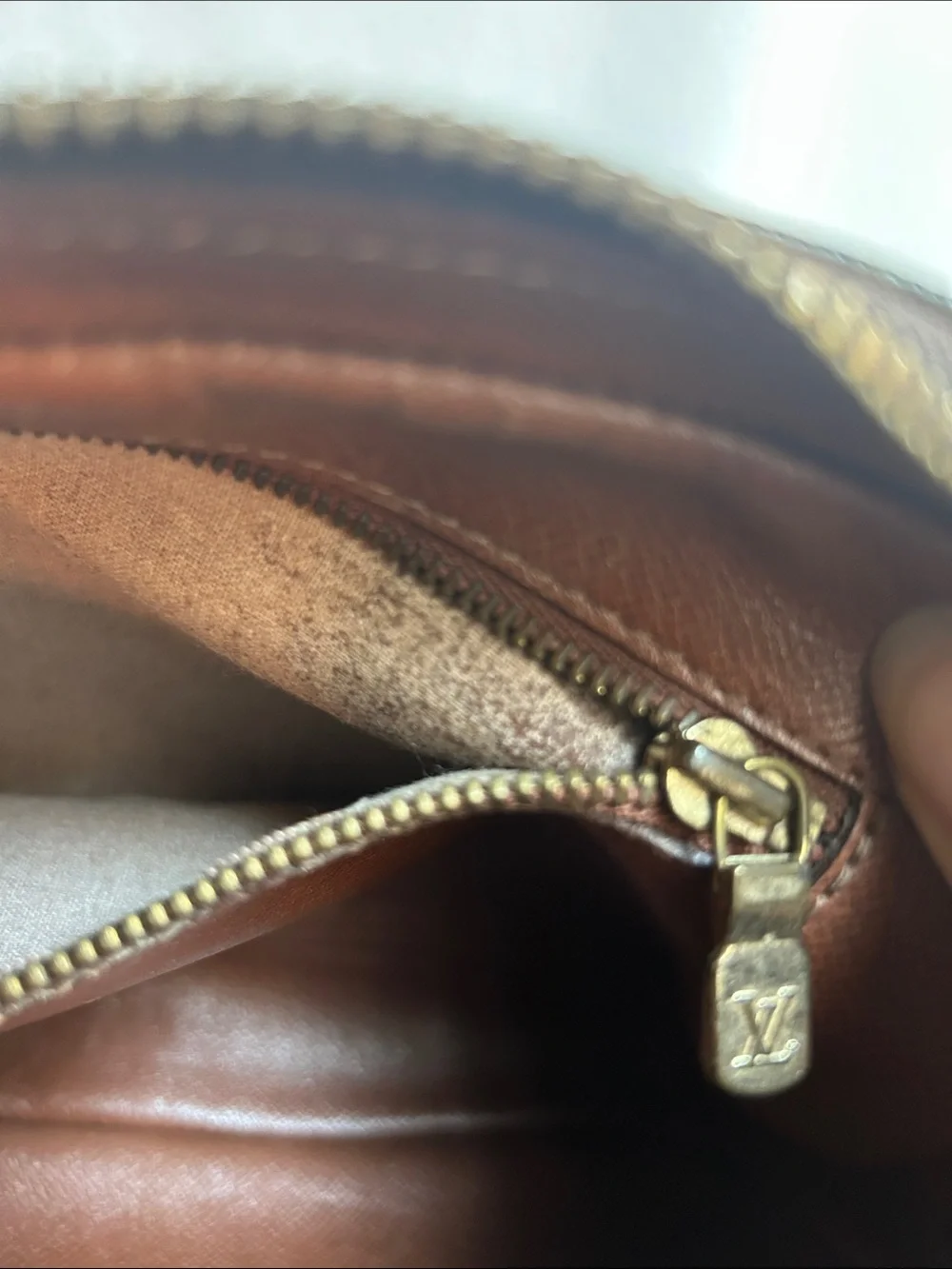 Louis Vuitton Monogram Wristlet in Brown and Tan